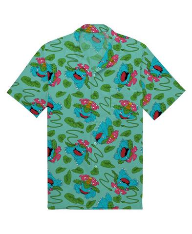 Pokemon Venusaur Leaves Unisex Button Up Shirt Exclusivo de star-game