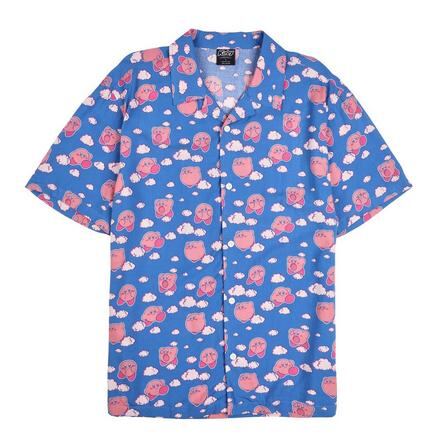 Kirby Pastel Cloud Print Woven Unisex Button-Up Exclusivo de star-game