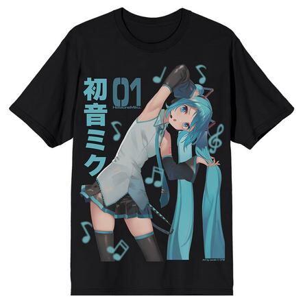 Hatsune Miku Music Notes Camiseta gráfica unisex Exclusivo de star-game