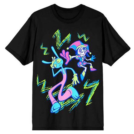 The Amazing Digital Circus Pomni and Jax Neon Puff Print Camiseta gráfica unisex Exclusivo de star-game